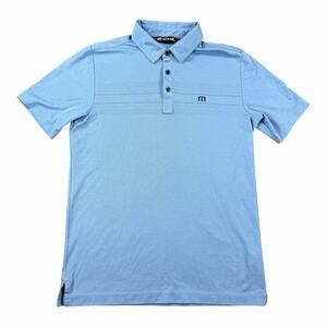 TravisMathew Golf Polo Shirt Men’s Small Blue Performance Pima Cotton Blend